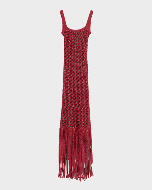 Gala Backless Crystal Mesh Gown
